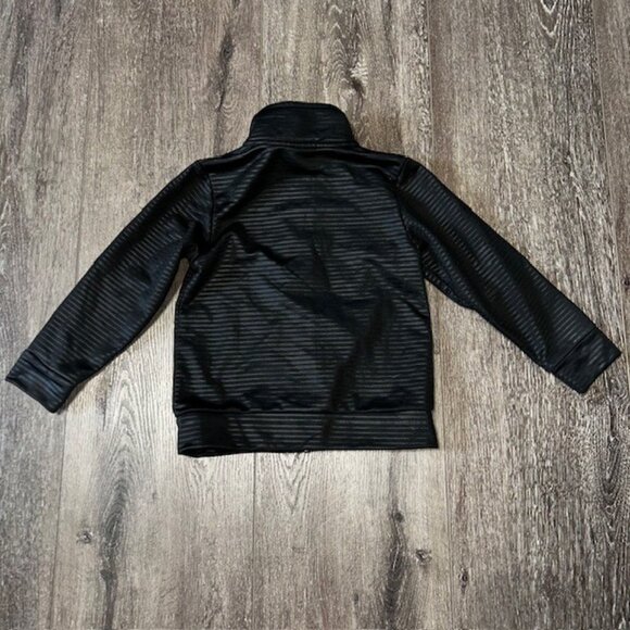 Adidas Track Jacket Warm Up Top 3T Toddler Black Full Zip Logo 100% Polyester - Picture 4 of 4